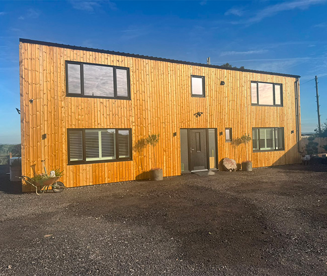 Completed Class Q barn conversion in Whitgreave, Staffordshire